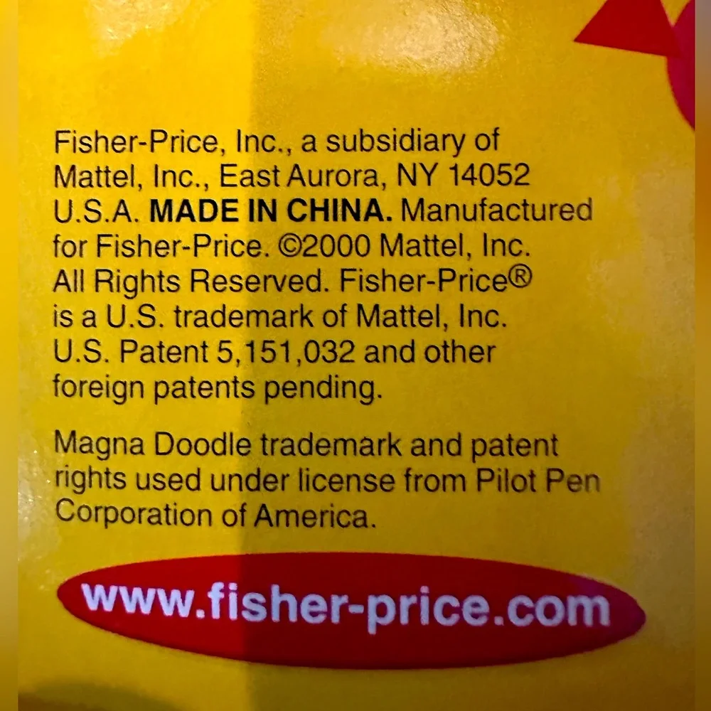 VTG 2000 CLIP-ON MAGNA DOODLE FISHER-PRICE MATTEL TOY #73952 TRAVEL 3+ 5”x6.25”